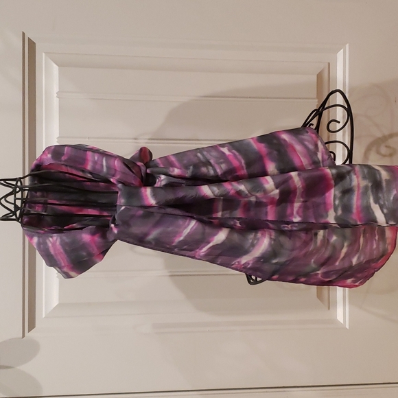 NWT Silk Scarf Gray Pink hand dyed - Picture 1 of 6
